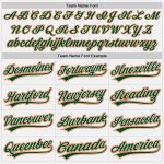 Custom Name and Number Baseball Jersey - Personalized Green-Orange Pinstripe Design, Authentic Style, White and Green Personalized