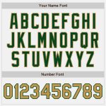 Custom Team Baseball Jersey with Personalized Name and Number - White Green Pinstripe Old Gold Authentic Personalized White