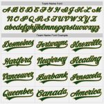 Custom Team Baseball Jersey with Personalized Name and Number - White Green Pinstripe Old Gold Authentic Personalized White