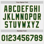 Custom Name and Number Softball Jersey - Personalized Unisex Two-Button White Green Pinstripe Old Gold Design Personalized