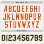 Custom Name Number Personalized Varsity Letterman Jacket Bomber in White Green Pinstripe Orange - Full-Snap Design Personalized