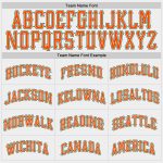 Custom Name and Number Baseball Jersey in White Green Pinstripe with Orange-Green Authentic Raglan Sleeves Personalized White