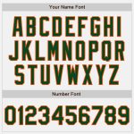Custom Unisex Softball Jersey with Personalized Name & Number, Two-Button Design in White Green Pinstripe & Orange Personalized