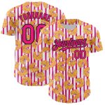Custom Name and Number Tropical Anthurium Flower Baseball Jersey - Personalized 3D Hot Pink and Black Design Personalized