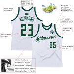 Custom Name and Number Authentic Basketball Jersey in White Hunter Green-Cream - Personalized Throwback Style Personalized