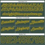 Custom Name Number Basketball Shorts Authentic Split Fashion Hunter Green Gold Personalized White Personalized White Hunter