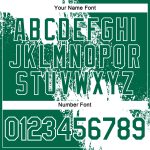 Custom Name and Number Performance T-Shirt - Personalized White and Kelly Green 3D Pattern Abstract Brush Stroke Design Personalized