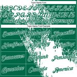 Custom Name and Number Performance T-Shirt - Personalized White and Kelly Green 3D Pattern Abstract Brush Stroke Design Personalized