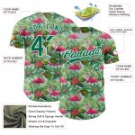 Custom Name Number Baseball Jersey Flamingo Hawaii Palm Leaves 3D Pattern Personalized White Kelly Green Design Personalized