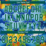 Custom Beach Baseball Jersey with Hawaii Palm Trees and Flower 3D Pattern - Personalized Team Name & Number in Kelly Green