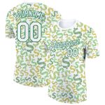 Custom Dollar Sign Money Theme T-Shirt with 3D Pattern, Personalized Team Name & Number - Kelly Green & White Personalized
