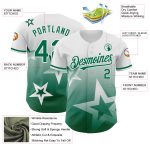 Personalized Twinkle Star 3D Gradient Baseball Jersey with Custom Name and Number - White Kelly Green Team Jersey Personalized