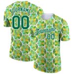 Custom Hawaiian Tropical Palm Leaves Pineapple T-Shirt Personalized Team Name & Number - 3D Pattern Performance Shirt Personalized