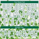 Custom St. Patricks Day Performance T-Shirt with 3D Pattern, Personalized in White and Kelly Green - Team Name & Number Personalized