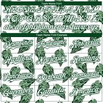 Personalized Tropical Anthurium Baseball Jersey 3D Pattern Custom Name & Number in White and Kelly Green Personalized White