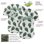 Personalized Tropical Anthurium Baseball Jersey 3D Pattern Custom Name & Number in White and Kelly Green Personalized White