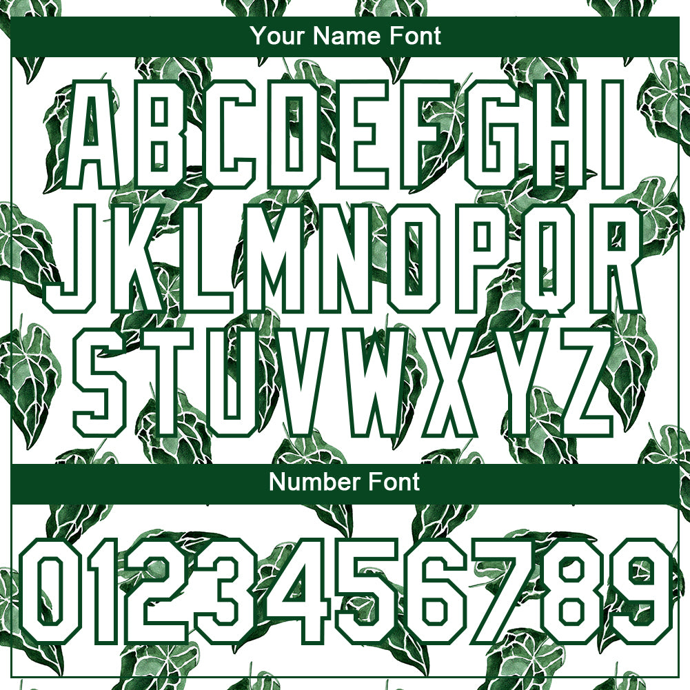 Personalized White Kelly Green 3D Pattern Design Tropical Anthurium Crystal Authentic Baseball Jersey Team Custom Name and Number Personalized Tropical Anthurium Baseball Jersey 3D Pattern Custom Name & Number in White and Kelly Green Personalized White - Image 5