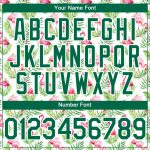 Personalized Tropical Hawaii Palm Leaves Flamingo Baseball Jersey Custom Name and Number - White Kelly Green 3D Pattern Design