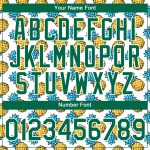 Custom Tropical Pineapple Performance T-Shirt with Name and Number, Personalized White and Kelly Green 3D Pattern Design