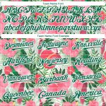 Custom Tropical Plant and Bird Baseball Jersey - Personalized 3D Pattern with Name and Number - White Kelly Green Personalized