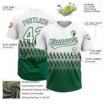 Custom Name Number Personalized Unisex Softball Jersey White Kelly Green 3D Pattern Two-Button Design Personalized White