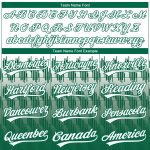Custom Name Number Personalized Unisex Softball Jersey White Kelly Green 3D Pattern Two-Button Design Personalized White