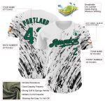 Custom Name and Number Authentic Baseball Jersey - Personalized 3D Abstract Splash Design in White, Kelly Green, and Black
