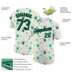 Custom St. Patricks Day 3D Pattern Beer T-Shirt for Team with Name and Number - White Kelly Green-Black Design Personalized