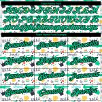 Personalized Crocodile 3D Pattern Performance T-Shirt in White Kelly Green-Black Personalized White Kelly Green-Black 3D