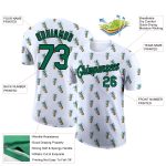 Custom Hawaii Tropical Pineapple Performance T-Shirt with 3D Pattern, Personalized Team Name & Number - White Kelly Green-Black