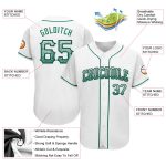 Custom Name and Number Authentic Baseball Jersey in White, Kelly Green, and Black - Drift Fashion Team Jersey Personalized