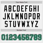 Custom Team Bomber Jacket with Personalized Name and Number, Two Tone Green Black Full-Snap Varsity Letterman Style Personalized