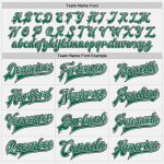 Custom Team Bomber Jacket with Personalized Name and Number, Two Tone Green Black Full-Snap Varsity Letterman Style Personalized