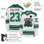 Personalized Green Black Hockey Jersey for Men, Women, Kids - Custom White Jersey Personalized White Kelly Green-Black Hockey