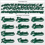 Custom Name and Number Hockey Jersey in White Kelly Green-Black Lace Neck, Personalized Team Apparel Personalized White Kelly