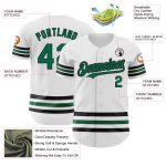 Custom Authentic Baseball Jersey Personalized with Team Name & Number - White Kelly Green-Black Line Personalized White Kelly