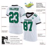 Personalized Green Black Mesh Authentic Football Jersey - Custom White Design Personalized White Kelly Green-Black Mesh Authentic