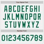 Custom Team Name Number White Kelly Green Bomber Varsity Letterman Jacket - Personalized Full-Snap Design Personalized White