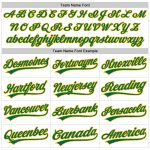 Custom Authentic Baseball Jersey with Personalized Name & Number, White Kelly Green-Gold 3D Pattern Design, Curve Lines Personalized
