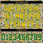 Custom Name Number 3D Pattern Flowers Baseball Jersey - Personalized White Kelly Green Gold Design Personalized White Kelly