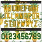 Custom 3D Pineapple Baseball Jersey with Name & Number - Personalized White Kelly Green Gold Design Personalized White Kelly