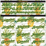 Custom 3D Pineapple Baseball Jersey with Name & Number - Personalized White Kelly Green Gold Design Personalized White Kelly