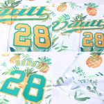 Custom 3D Pineapple Baseball Jersey with Name & Number - Personalized White Kelly Green Gold Design Personalized White Kelly