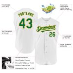 Custom Personalized Baseball Jersey with Team Name and Number - White Kelly Green-Gold Sleeveless Authentic Personalized