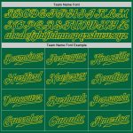 Custom Name and Number Baseball Jersey - Personalized White Kelly Green-Gold Authentic Split Fashion Jersey Personalized