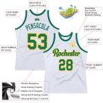 Custom Personalized Basketball Jersey - White Kelly Green Gold, Authentic Throwback with Name & Number Personalized White