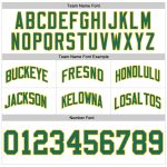 Custom Team Name Number Personalized Basketball Shorts - White Kelly Green Gold Authentic Throwback Personalized White Kelly