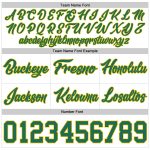 Personalized Green Gold Authentic Throwback Basketball Shorts - White Personalized White Kelly Green-Gold Authentic Throwback