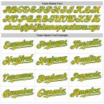 Custom Name and Number Authentic Baseball Jersey - Personalized White Kelly Green Gold Line Personalized White Kelly Green-Gold