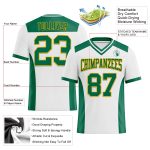 Personalized Authentic Football Jersey in White Kelly Green-Gold Mesh Personalized White Kelly Green-Gold Mesh Authentic
